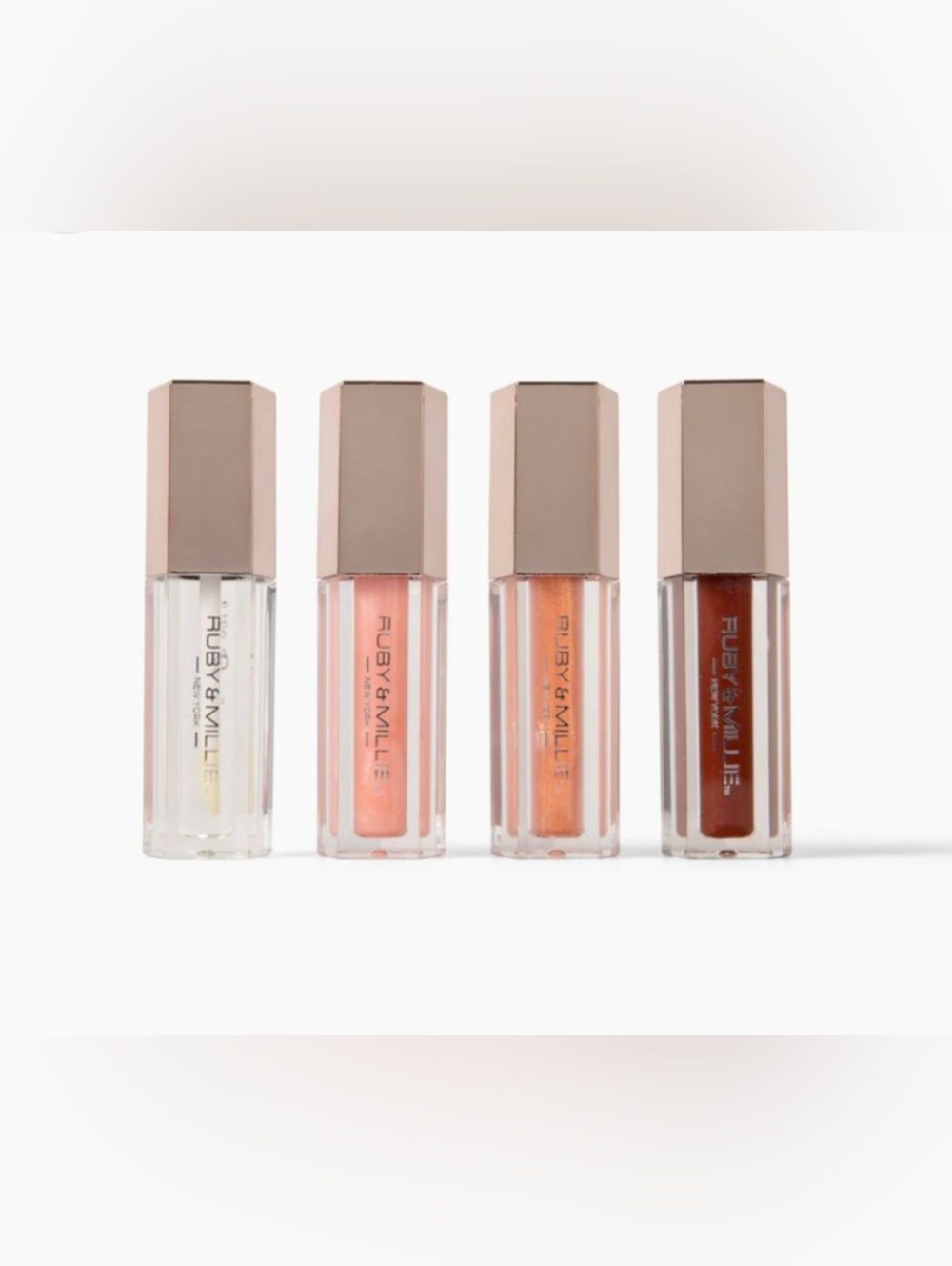 RUBY & MILLIE GLOSSY GLOW BOMB LIP GLOSS SET, 4-PACK-NEW